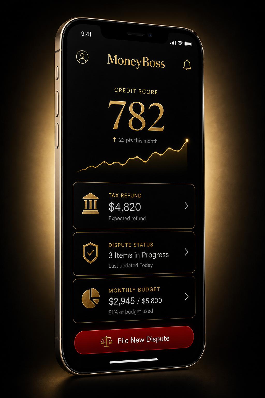 MoneyBoss 360 credit score mobile app